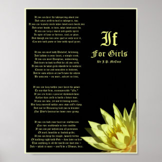 If For Girls Poem by J.P. McEvoy Print