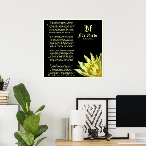 If For Girls Poem by J.P. McEvoy Print Zazzle