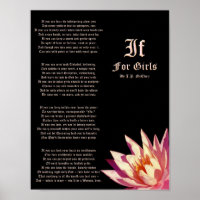 If For Girls Poem by J.P. McEvoy Print