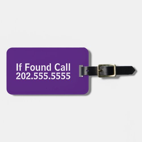 If Found Call Deep Purple Phone Number Template Luggage Tag