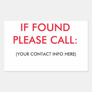 Lost And Found Stickers | Zazzle