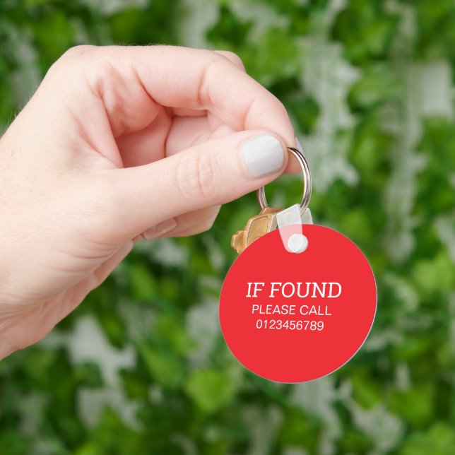 If Found Please Call This Number Custom Template Keychain (Hand)