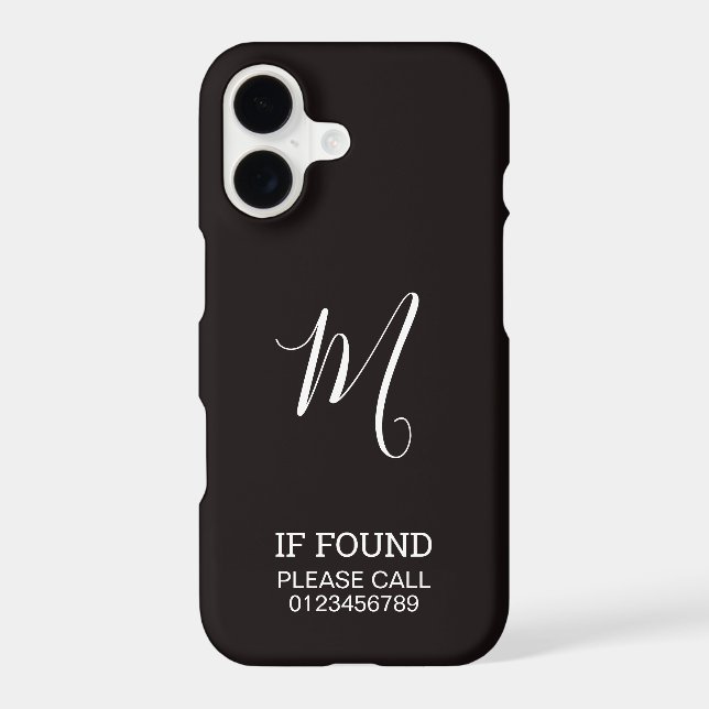 If Found Please Call This Phone Number Custom iPhone Case (Back)