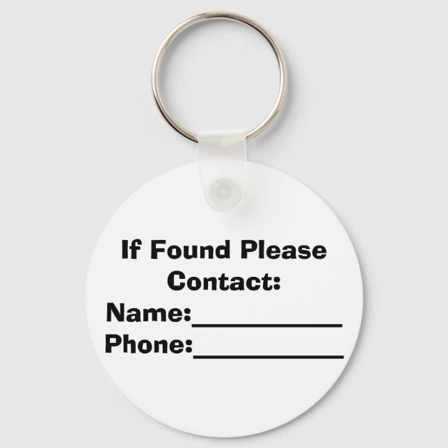 If Found Please Contact Keychain (Front)