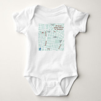 If found, please return to Temescal. Baby map Bodysuit