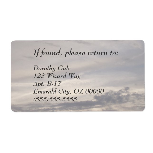 If Found Return To Label (Front)