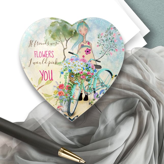 If Friends Were Flowers Quote and Whimsical Art Paperweight (Creator Uploaded)