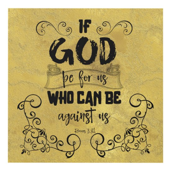 If God be for us scripture typography Panel Wall Art