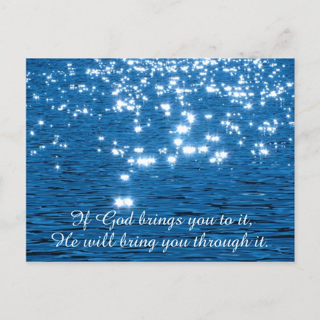 If God Brings you to it Christian Quote Postcard (Front)