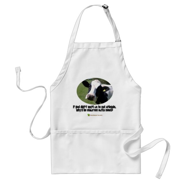 If God didn't want us to eat animals.... Adult Apron (Front)