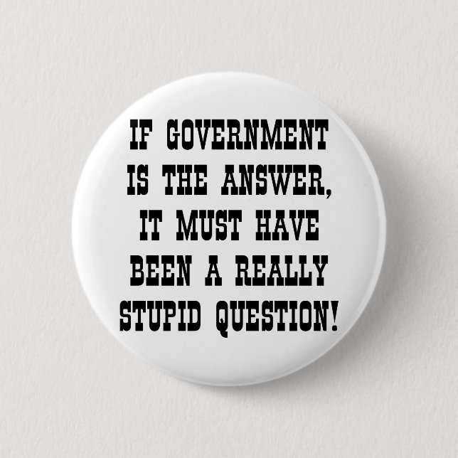 If Government Answer Really Stupid Question Pinback Button (Front)