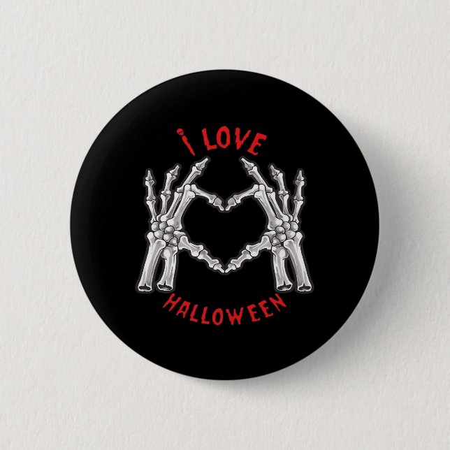 If Had Feelings They For Skeleton Hand Heart Button (Front)