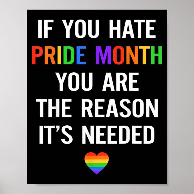 If Hate Pride Month The Reason Needed LGBT Poster (Front)