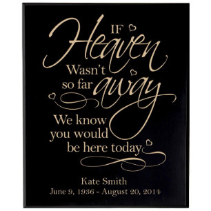 If Heaven Wasn't So Far Black Wooden Wall Plaque