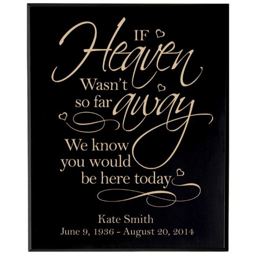 If Heaven Wasnt So Far Black Wooden Wall Plaque