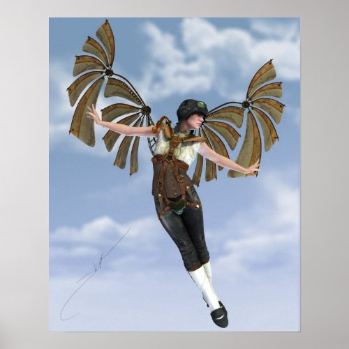If I Could Fly Steampunk Poster