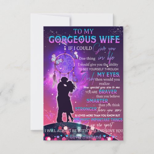If I Could Give U 1 Thing In Life Husband To Wife  Thank You Card