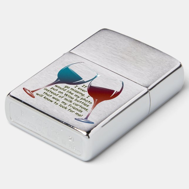 If I ever go missing, fun saying Zippo lighter (Angled)