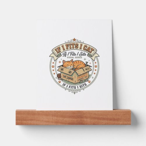 If I Fits I Cat If I Fits I Cat Vintage Vector Art Picture Ledge
