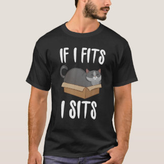 If I Fits I Sits Cat Meme Shirt Funny Cat In A Box