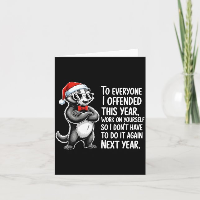 If I Offended You Work On Yourself Funny New Year  Card (Front)