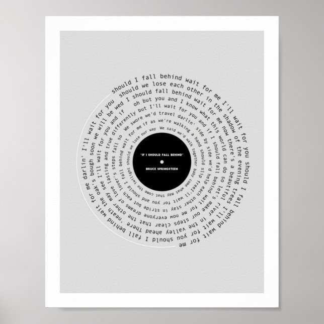 If I Should Fall Behind Lyric Poster (Front)