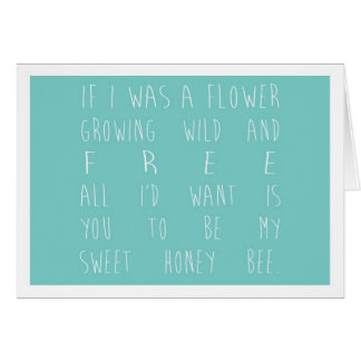 If I was a flower - teal Cards