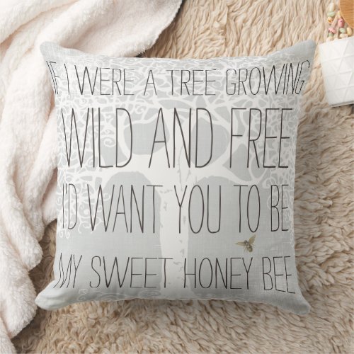 If I Were a Tree Growing Wild and Free Quotes Throw Pillow
