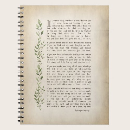 IF, Inspired poem of Rudyard Kipling Notebook IF, Inspired poem of Rudyard Kipling Notebook