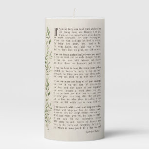 IF, Inspired poem of Rudyard Kipling Pillar Candle