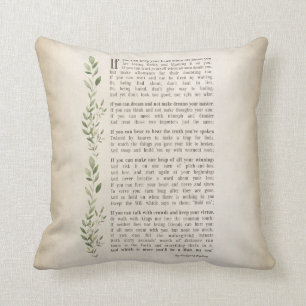 IF, Inspired poem of Rudyard Kipling Throw Pillow