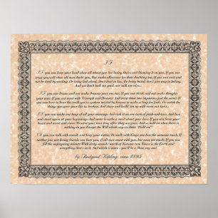 IF Inspiring Poem for Young Men by Rudyard Kipling Poster