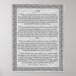 IF Inspiring Poem for Young Men by Rudyard Kipling Poster