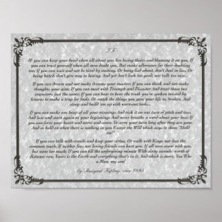 IF Inspiring Poem for Young Men by Rudyard Kipling Poster