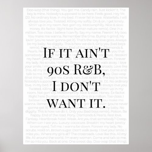 If it Aint 90s RB I Dont Want it Tee Poster