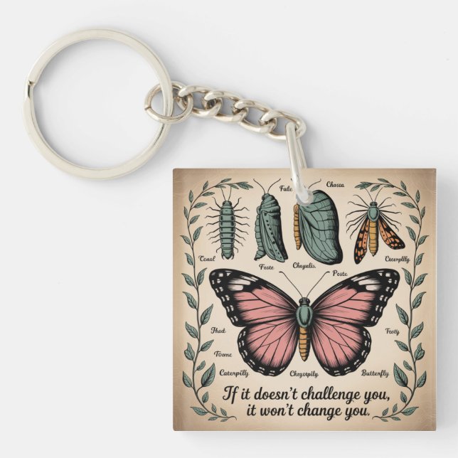 If It Doesn't Challenge You, It Won't Change You Keychain (Front)