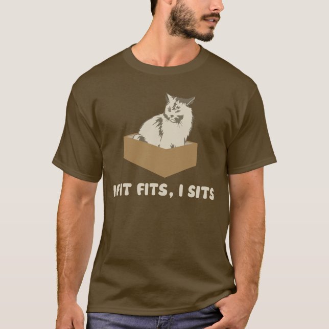 If It Fits, I Sits Cat T-Shirt (Front)