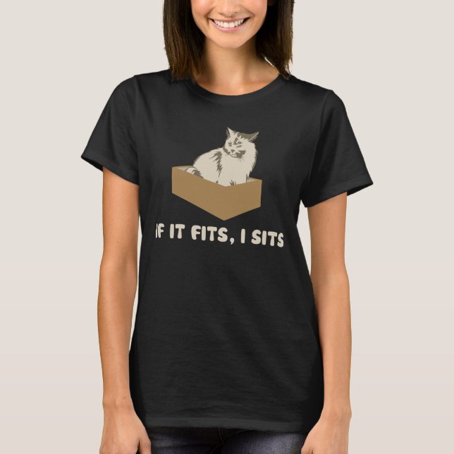 If It Fits, I Sits Cat T-Shirt (Front)