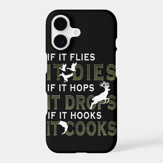 If It Flies It Does Funny Fishing Hunting Iphone Case (Back)