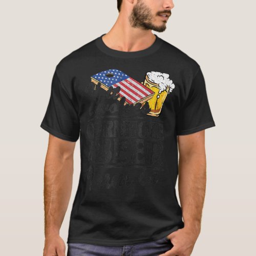 If It Involves Cornhole  Beer I Am In Usa Flag Co T_Shirt