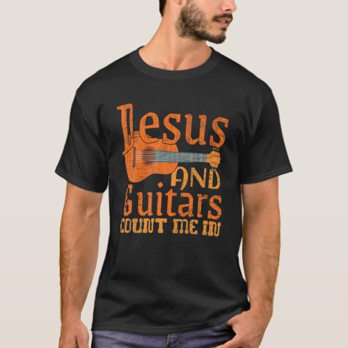 If It Involves Jesus And Guitars Count Me In Chris T_Shirt