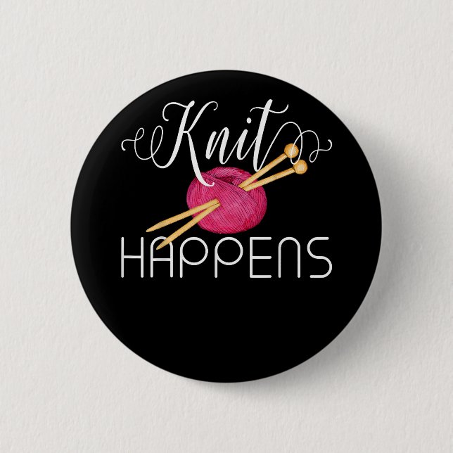 If It Involves Knitting and Coffee Count Me In Cut Button (Front)