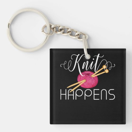 If It Involves Knitting and Coffee Count Me In Cut Keychain