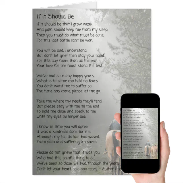 If It Should Be Pet Memorial Poem | Zazzle