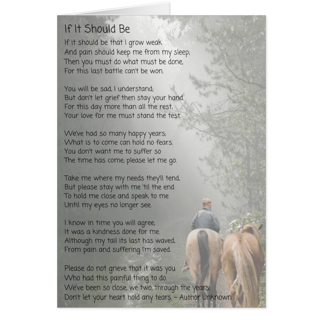 If It Should Be Pet Memorial Poem | Zazzle