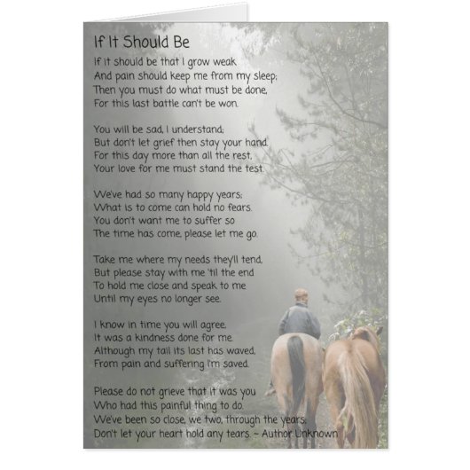 If It Should Be Pet Memorial Poem Cards (Front)