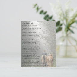 If It Should Be Pet Memorial Poem Postcard | Zazzle