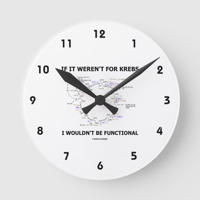 If It Weren't For Krebs I Wouldn't Be Functional Round Clock (Front)