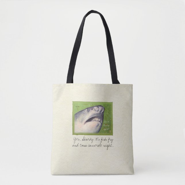 If It's Friday It's Fish Sharky Tote Bag (Front)