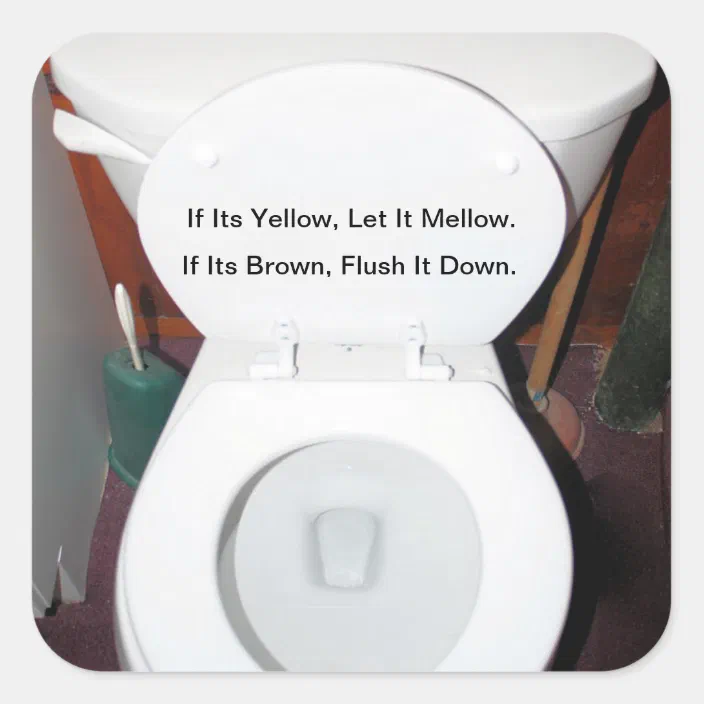 If It's Yellow Let It Mellow Funny Toilet Seat Sticker Bathroom Vinyl Wall Art 